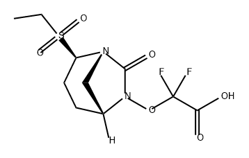 2-(((1S,2R,5R)-2-(ethylsulfonyl)-7-oxo-1,6-diazabicyclo[3.2.1]octan-6-yl)oxy)-2,2-difluoroacetic acid Structure