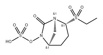 Sulfuric acid, mono[(1S,2R,5R)-2-(ethylsu lfonyl)-7-oxo-1,6-diazabicyclo[3.2.1]oct-6-yl] ester Structure