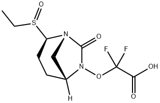 2-[[(1S,2R,5R)-2-(Ethylsulfinyl)-7-oxo-1,6-diazabicyclo[3.2.1]oct-6-yl]oxy]-2,2-difluoroacetic acid Structure