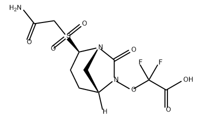 2-(((1S,2R,5R)-2-((2-amino-2-oxoethyl)sulfonyl)-7-oxo-1,6-diazabicyclo[3.2.1]octan-6-yl)oxy)-2,2-difluoroacetic acid Structure