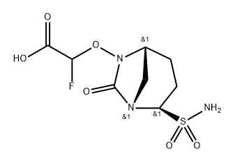 Acetic acid 2-[[(1S,2R,5R)-2-(aminosulfonyl)-7- oxo-1,6-diazabicyclo[3.2.1]oct-6-yl]oxy]-2- fluoro- Structure