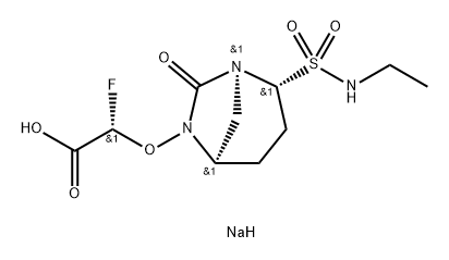 sodium (S)-2-(((1S,2R,5R)-2-(N-ethylsulfamoyl)-7-oxo-1,6-diazabicyclo[3.2.1]octan-6-yl)oxy)-2-fluoroacetate Structure