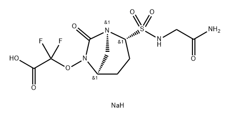 Acetic acid, 2-[[(1 S,2R,5R)-2-[[(2-amino-2- oxoethyl)amino]sulfonyl]-7-oxo-1 ,6-diazab icyclo[3.2.1 ]oct-6-yl]oxy]-2,2-difluoro-, sodium salt (1 :1 ) Structure