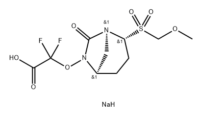 Acetic acid, 2,2-difluoro-2-[[(1S,2R,5R)-2- [(methoxymethyl)sulfonyl]-7-oxo-1,6-diazab icyclo[3.2.1]oct-6-yl]oxy]-, sodium salt (1:1) Structure