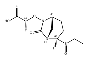 (R)-2-(((1S,2R,5R)-2-((R)-ethylsulfinyl)-7-oxo-1,6-diazabicyclo[3.2.1]octan-6-yl)oxy)-2-fluoroacetic acid Structure