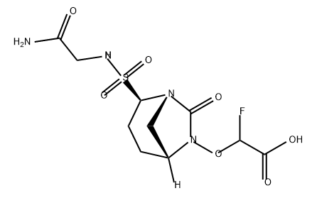 Acetic acid, 2-[[(1 S,2R,5R)-2-[[(2-amino-2- oxoethyl)amino]sulfonyl]-7-oxo-1 ,6-diazab icyclo[3.2.1 ]oct-6-yl]oxy]-2-fluoro- Structure
