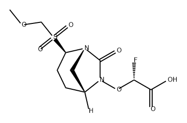 Acetic acid, 2-fluoro-2-[[(1S,2R,5R)-2- [(methoxymethyl)sulfonyl]-7-oxo-1,6-diazab icyclo[3.2.1]oct-6-yl]oxy]-, (2R)- Structure