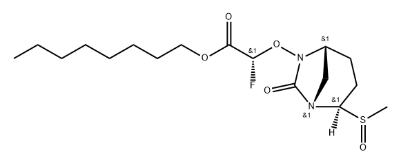 Octyl (2R)-2-fluoro-2-[[(1S,2R,5R)-2-[(R)- methylsulfinyl]-7-oxo-1,6-diazabicyclo[3.2.1] oct-6-yl]oxy]acetate Structure