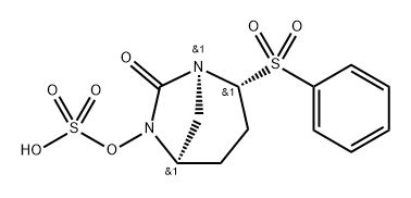 Sulfuric acid, mono[(1S,2R,5R)-7-oxo-2- (phenylsulfonyl)-1,6-diazabicyclo[3.2.1]oct-6- yl] ester Structure