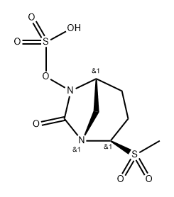 Sulfuric acid, mono[(1S,2R,5R)-2-(methyls ulfonyl)-7-oxo-1,6-diazabicyclo[3.2.1]oct-6-yl] ester 구조식 이미지