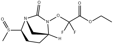 Ethyl 2,2-difluoro-2-[[(1S,2R,5R)-2-(methylsulfinyl)-7-oxo-1,6-diazabicyclo[3.2.1]oct-6-yl]oxy]acetate Structure