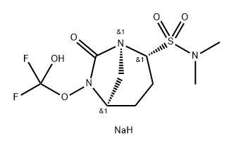 1 ,6-Diazabicyclo[3.2.1 ]octane-2-sulfonamide, 6-(difluorohydroxymethoxy)-N,N-dimethyl-7- oxo-, sodium salt (1 : 1 ), (1 S,2R,5R)- Structure