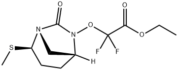 Ethyl 2,2-difluoro-2-[[(1S,2R,5R)-2-(methylthio)-7-oxo-1,6-diazabicyclo[3.2.1]oct-6-yl]oxy]acetate Structure