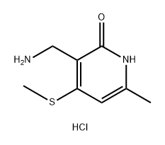 2(1H)-Pyridinone, 3-(aminomethyl)-6-methyl-4-(methylthio)-, hydrochloride (1:1) Structure