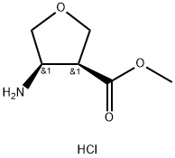 3-Furancarboxylic acid, 4-aminotetrahydro-, methyl ester, hydrochloride (1:1), (3S,4R)) Structure