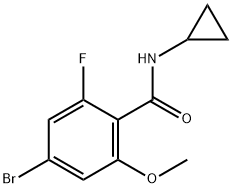 4-bromo-N-cyclopropyl-2-fluoro-6-methoxybenzamide Structure