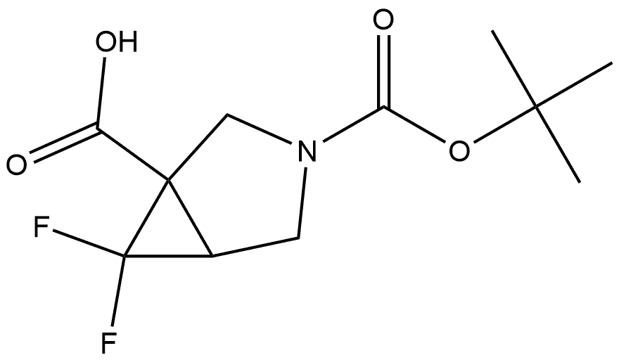 3-(1,1-Dimethylethyl) 6,6-difluoro-3-azabicyclo[3.1.0]hexane-1,3-dicarboxylate Structure