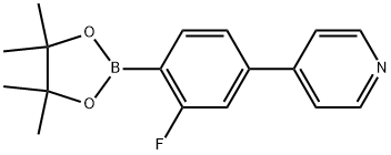 4-[3-Fluoro-4-(4,4,5,5-tetramethyl-1,3,2-dioxaborolan-2-yl)phenyl]pyridine Structure