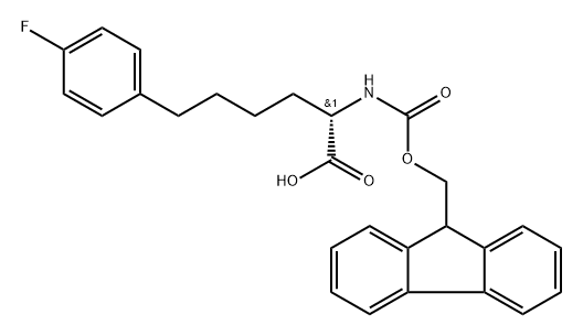 Benzenehexanoic acid, α-[[(9H-fluoren-9-ylmethoxy)carbonyl]amino]-4-fluoro-, (αS)- Structure