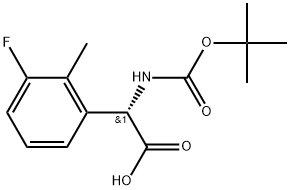 (S)-2-((tert-butoxycarbonyl)amino)-2-(3-fluoro-2-methylphenyl)aceticacid Structure