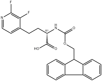 4-Pyridinebutanoic acid, α-[[(9H-fluoren-9-ylmethoxy)carbonyl]amino]-2,3-difluoro-, (αS)- Structure