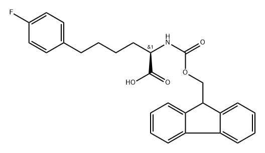 Benzenehexanoic acid, α-[[(9H-fluoren-9-ylmethoxy)carbonyl]amino]-4-fluoro-, (αR)- Structure