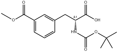 (R)-3-(2-tert-Butoxycarbonylamino-2-carboxy-ethyl)-benzoic acid methyl ester Structure