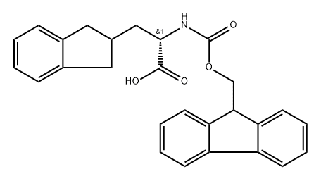 1H-Indene-2-propanoic acid, α-[[(9H-fluoren-9-ylmethoxy)carbonyl]amino]-2,3-dihydro-, (αS)- Structure