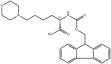 4-Morpholinehexanoic acid, α-[[(9H-fluoren-9-ylmethoxy)carbonyl]amino]-, (αS)- Structure