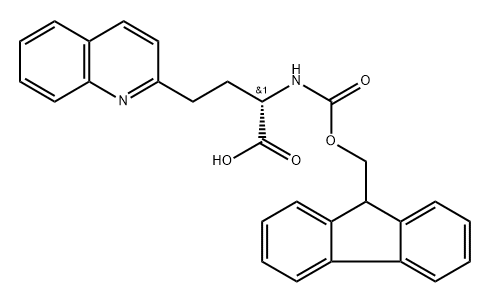 2-Quinolinebutanoic acid, α-[[(9H-fluoren-9-ylmethoxy)carbonyl]amino]-, (αS)- Structure