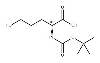 (R)-2-((tert-Butoxycarbonyl)amino)-5-hydroxypentanoic acid 구조식 이미지