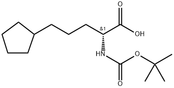 Cyclopentanepentanoic acid, α-[[(1,1-dimethylethoxy)carbonyl]amino]-, (αR)- Structure