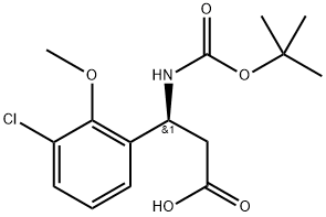 (3S)-3-{[(tert-butoxy)carbonyl]amino}-3-(3-chloro-2-methoxyphenyl)propanoic acid Structure