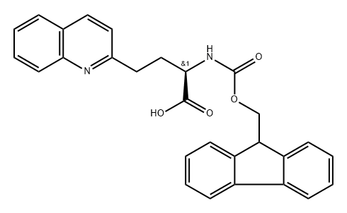 (2R)-2-({[(9H-fluoren-9-yl)methoxy]carbonyl}amino)-4-(quinolin-6-yl)butanoic acid 구조식 이미지