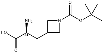 3-Azetidinepropanoic acid, α-amino-1-[(1,1-dimethylethoxy)carbonyl]-, (αS)- Structure