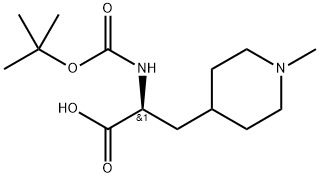 (S)-2-((tert-Butoxycarbonyl)amino)-3-(1-methylpiperidin-4-yl)propanoic acid 구조식 이미지