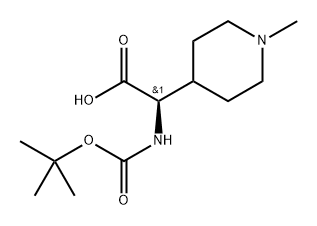 4-Piperidineacetic acid, α-[[(1,1-dimethylethoxy)carbonyl]amino]-1-methyl-, (αR)- Structure