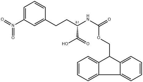 Benzenebutanoic acid, α-[[(9H-fluoren-9-ylmethoxy)carbonyl]amino]-3-nitro-, (αS)- Structure