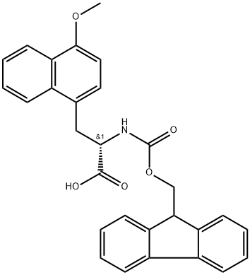 1-Naphthalenepropanoic acid, α-[[(9H-fluoren-9-ylmethoxy)carbonyl]amino]-4-methoxy-, (αS)- Structure