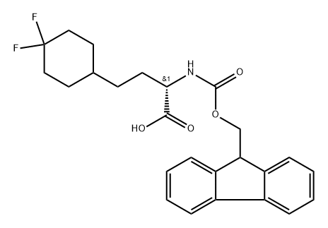 Cyclohexanebutanoic acid, α-[[(9H-fluoren-9-ylmethoxy)carbonyl]amino]-4,4-difluoro-, (αS)- 구조식 이미지