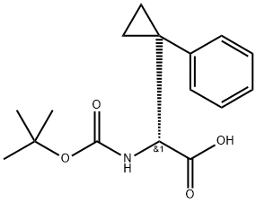 (R)-tert-Butoxycarbonylamino-(1-phenyl-cyclopropyl)-acetic acid Structure