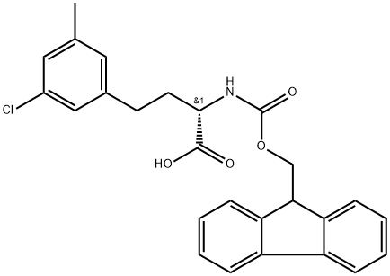 Benzenebutanoic acid, 3-chloro-α-[[(9H-fluoren-9-ylmethoxy)carbonyl]amino]-5-methyl-, (αS)- Structure