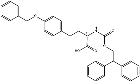 Benzenebutanoic acid, α-[[(9H-fluoren-9-ylmethoxy)carbonyl]amino]-4-(phenylmethoxy)-, (αS)- Structure