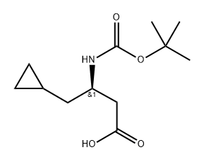 (R)-3-(Boc-amino)-4-cyclopropylbutanoic acid Structure