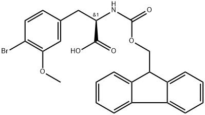N-Fmoc-4-bromo-3-methoxy-D-phenylalanine 구조식 이미지