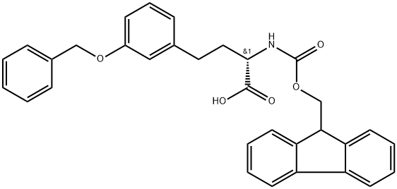 Benzenebutanoic acid, α-[[(9H-fluoren-9-ylmethoxy)carbonyl]amino]-3-(phenylmethoxy)-, (αS)- Structure