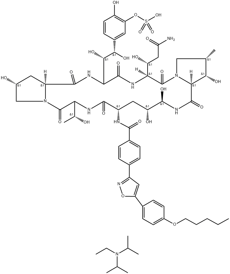Micafungin diisopropylethylamine salt Structure