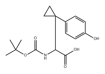 tert-Butoxycarbonylamino-[1-(4-hydroxy-phenyl)-cyclopropyl]-acetic acid Structure