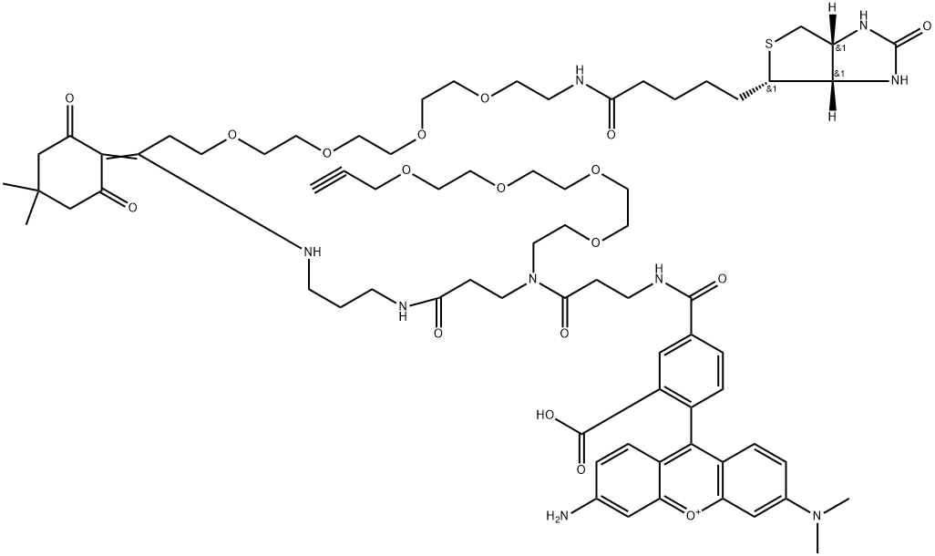 Dde Biotin-PEG4-TAMRA-PEG4 Alkyne Structure