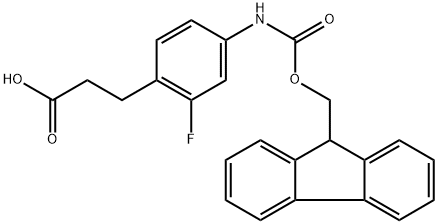 3-[4-(9H-Fluoren-9-ylmethoxycarbonylamino)-2-fluoro-phenyl]-propionic acid Structure